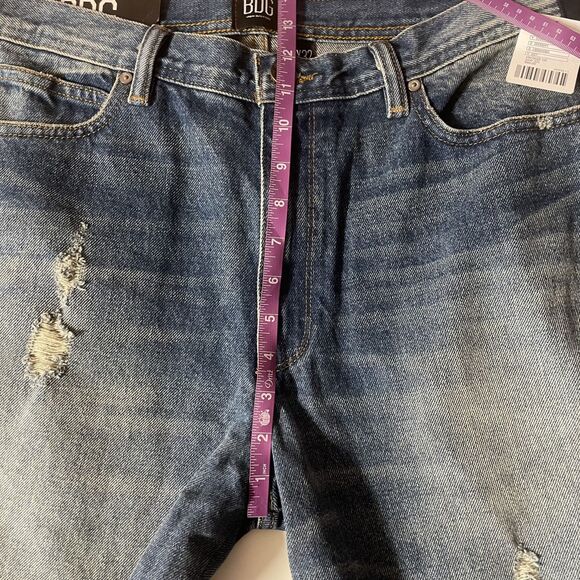 Urban Outfitters BDG Men's Faux Suede Side Slim Medium Wash Blue Jeans Sz 34 NWT - Picture 6 of 14